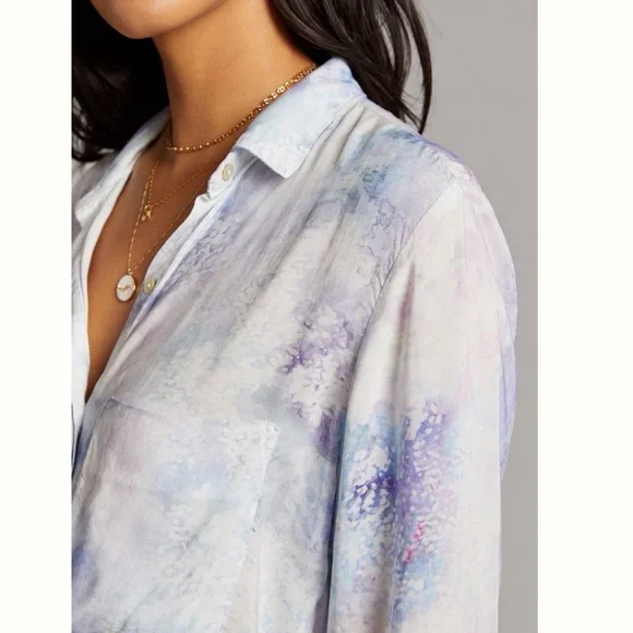 NWT Anthropologie Cloth & Stone Bess Tie-Dye Buttondown Lightweight Shirt , L - Picture 4 of 9